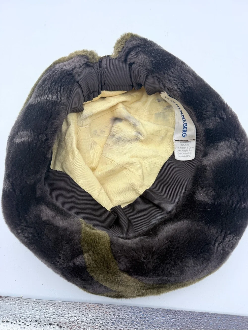 vintage 90s Von Henneberg silk brocade tapestry hat